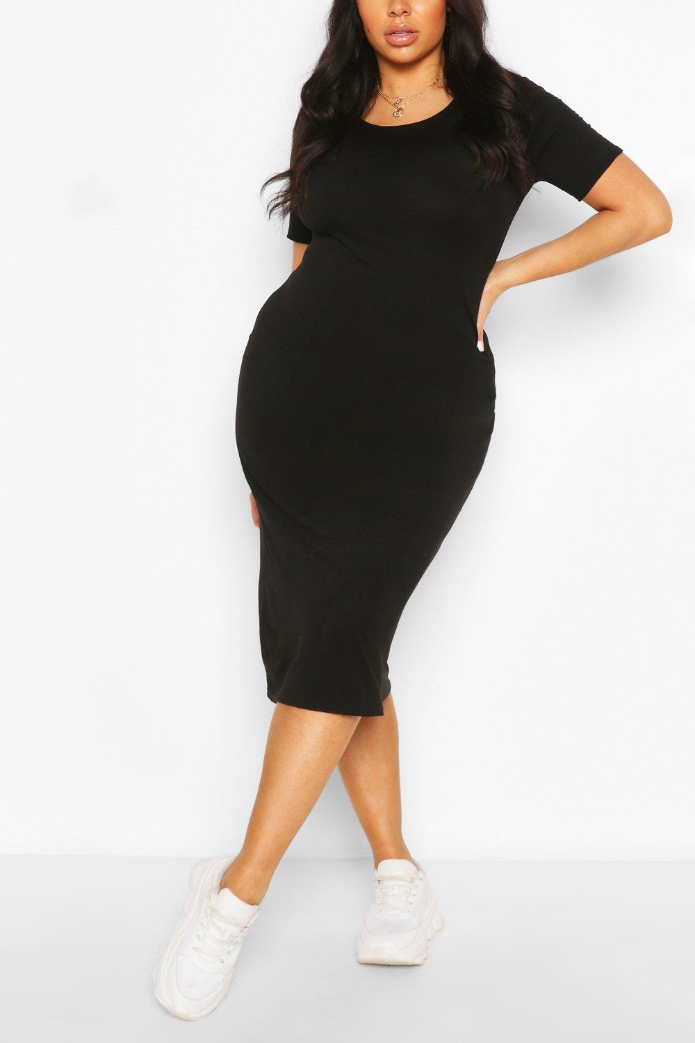 Jersey midi 2025 dress plus size